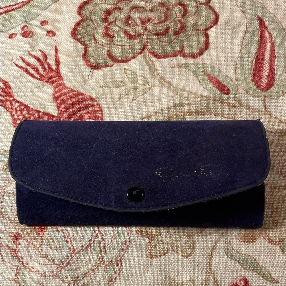 Oscar de la Renta Purple Blue Vintage Glass Snap Case